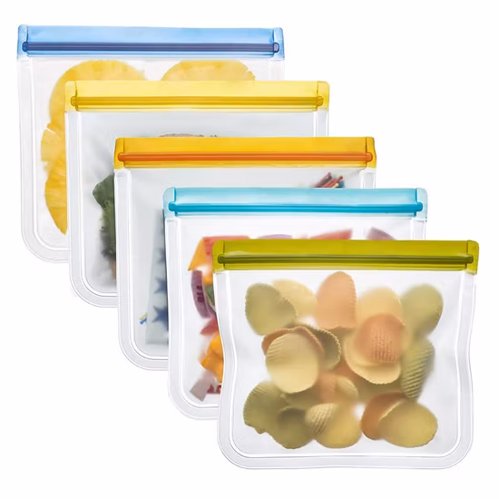 Leakproof Snack Sandwich PEVA Food Zipper Freezer Storage Frost Bags