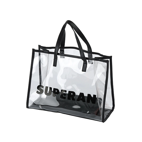 Clear Tote Bag Transparent PVC Handbag for Shopping, Work, School, Festival Gift Wrap Bag Cosmetic Storage Bag with Handle