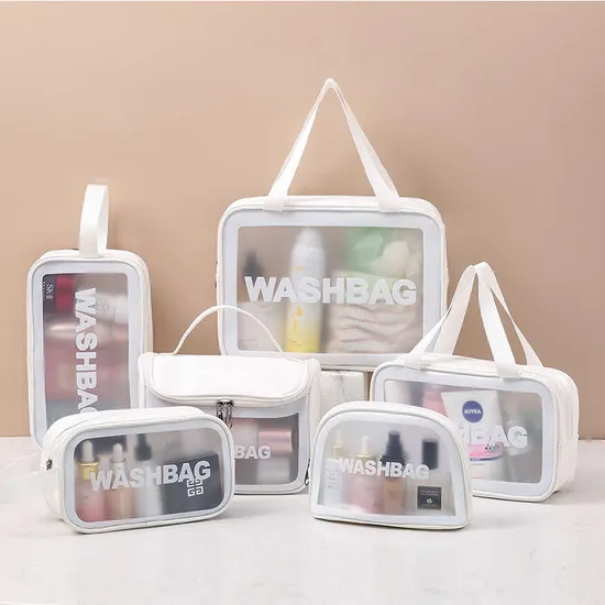 Custom Logo PU PVC Waterproof Trip Black Toiletry Pouch Kits Women Luxury Beauty Makeup Bag Pink Girl Travel Clear Cosmetic Bag