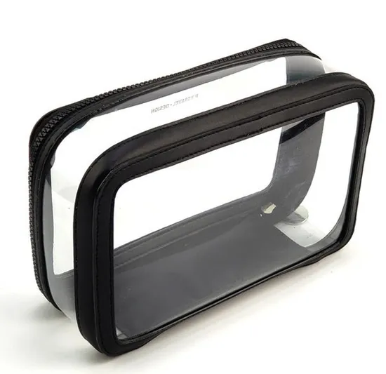 OEM Customize Small Round Clear PVC Pouch with Nylon Zipper Metal Zipper Pull Makeup Bags