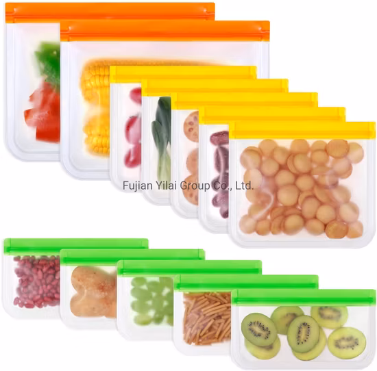 Amazon-Topseller, lebensmittelechter, umweltfreundlicher, wiederverwendbarer PEVA-Lebensmittelaufbewahrungsbeutel, Kunststoff-Vakuum-Reißverschlussbeutel