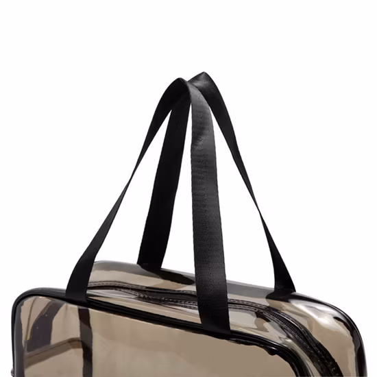 Benutzerdefinierter Logo-Druck Tragbarer transparenter PVC-Kosmetik-Make-up-Koffer Transparenter TPU-Frauenbeutel Reise-Kulturbeutel