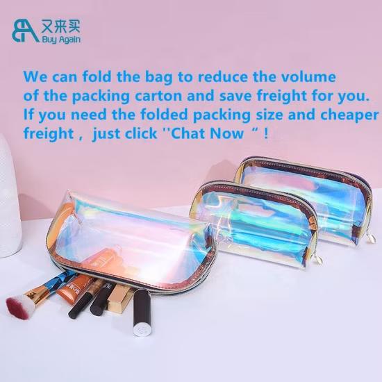 Holografische, transparente PVC-Handtasche mit schillerndem Glanz