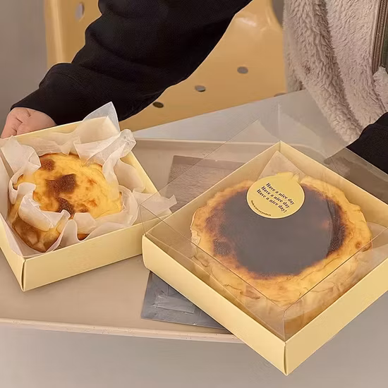 Großhandel für Kuchenverpackungen, Kuchenschachteln in großen Mengen, transparentes Haustier-PVC-Lebensmittel, Blumen-Party-Geschenk, rundes, quadratisches Verpackungsprodukt mit Aufdruck