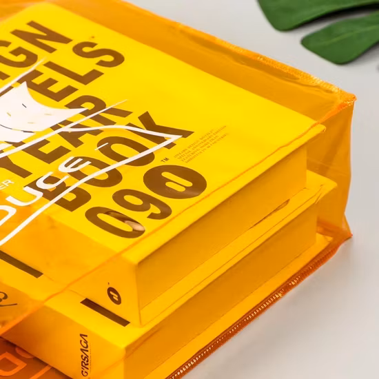 Kundenspezifische transparente Damen-Einkaufshandtasche aus transparentem PVC aus Kunststoff